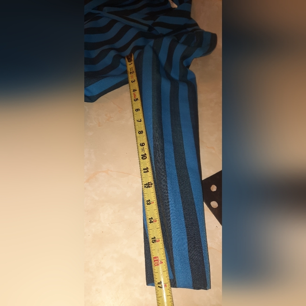 Vintage Blue and Black Striped Women's Blazer And Dress - Picture 4 of 16